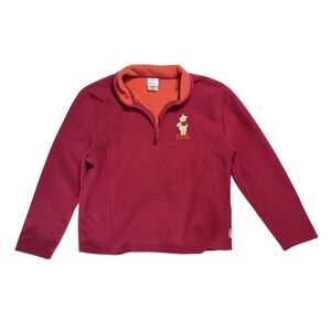 Disney Store Exclusive Winnie the Pooh Fleece Pullover Quarter Zip Red Pink M